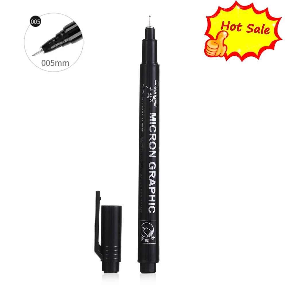 1pcs Nail Art Graffiti Pen Black Color UV Gel Polish Design Dot Painting Detailing Pen Brushes DIY Nail Art Adorn Tools