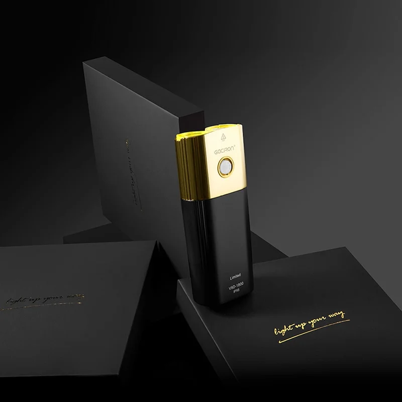 V9D-1800 Gold Professional Bicycle Headlight &Power Bank