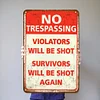 [Show]No Trespassing - Vintage Metal Signs - 20*30cm/30*40cm - Warning
