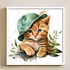 Cat - 18CT Stamped Cross Stitch 20*20cm/7.87*7.87in