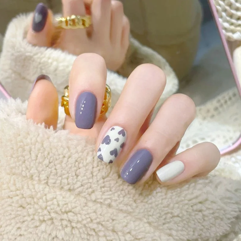 24Pcs/box wholesales Fake Nails Press On for women Bride White Flower designs Artificial Nail tips full cover acryl False Nails-Nail Inspo