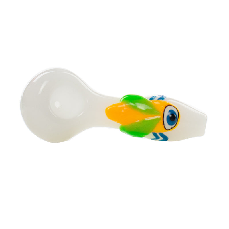 4" White color glowing smoking hand pipe with different label