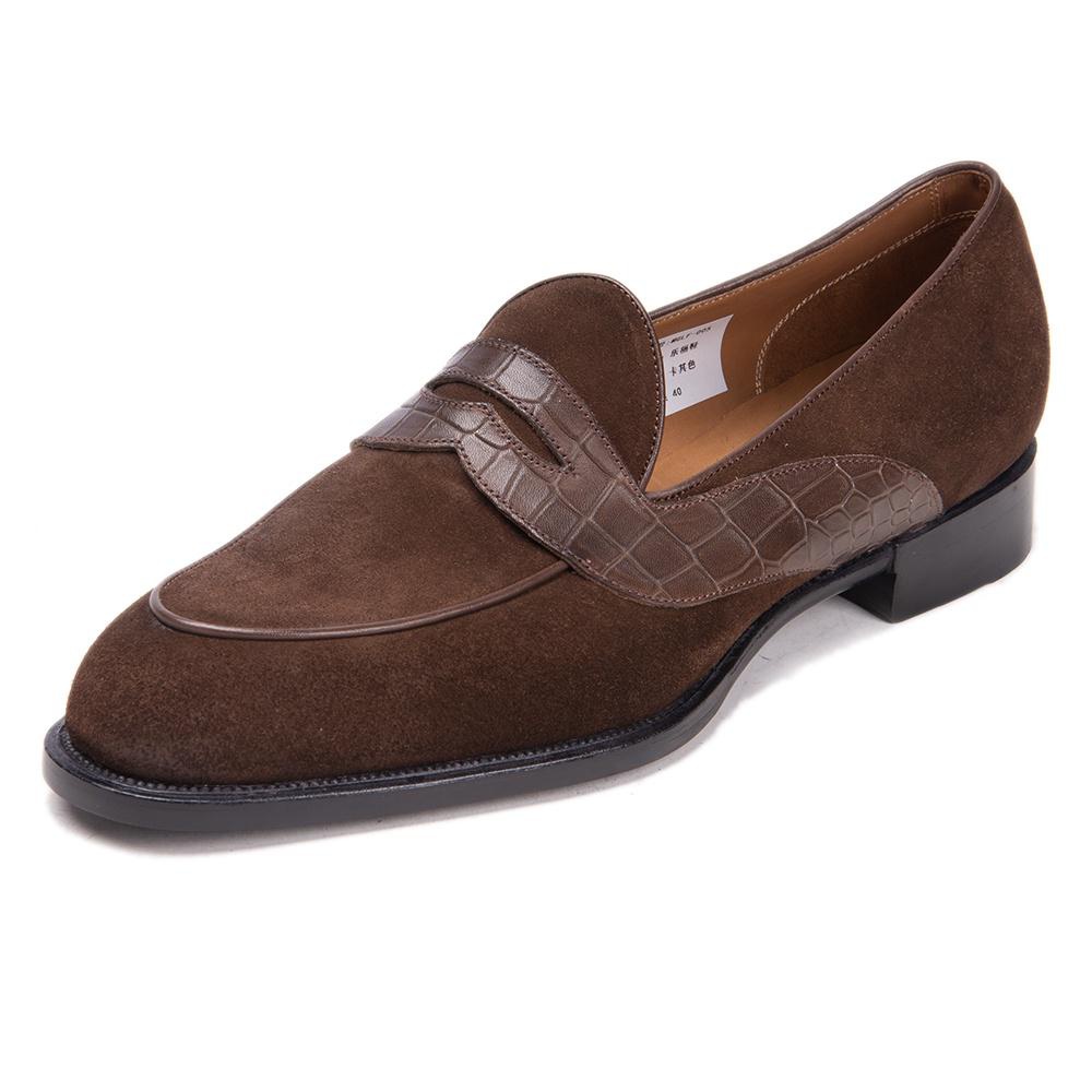 VCSHOES Men's Suede Loafers Leather Casual Shoes For Male Wedding Party Shoes Flats