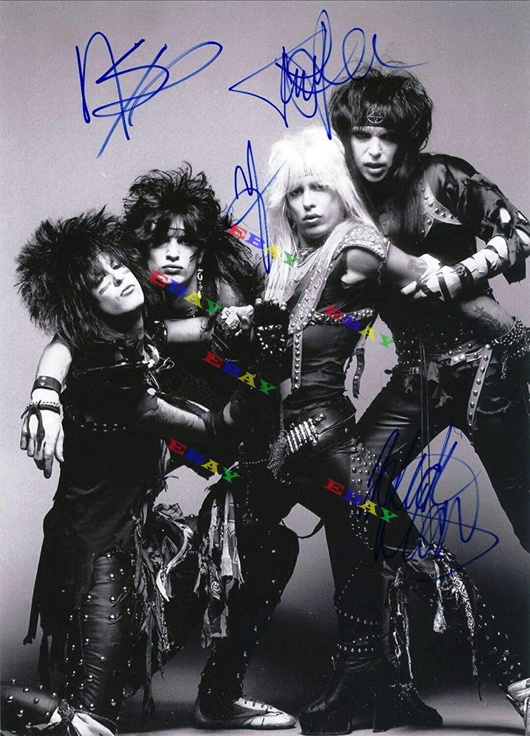 Motley Crue Autographed signed 8x10 Photo Poster painting Reprint