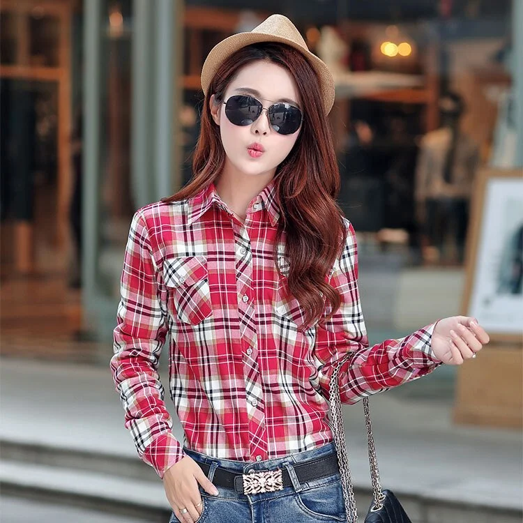 2021 Winter New Arrivals Warm Women Plus Velvet Thicke Plaid Shirt Style Coat Jacket Woman Casual Tops Clothes Female Outerwear