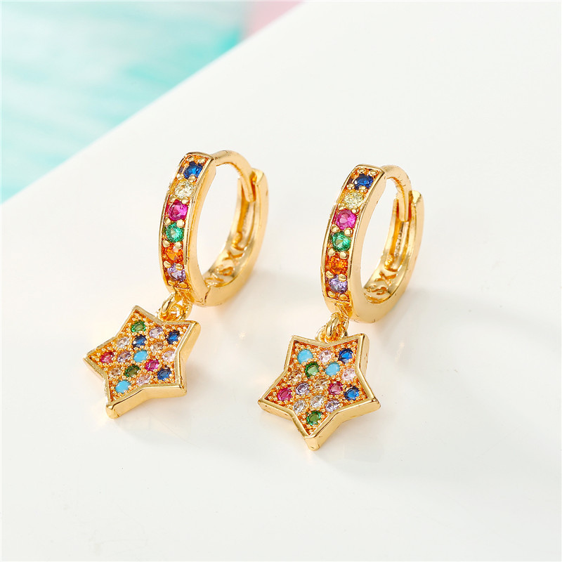 Mini Sunflower Star Colorful Zircon Earrings | Oxredo Shop Ramadan Sale