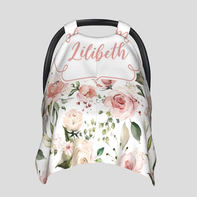 Personalized Baby Flower Car Seat Canopy for Comfort & Unique| C23