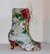 Luxury Brocade Boots Baroque Boots Rococo Boots Ankle Lace up Boots Victorian Boots Floral Boots Bridal Boots Retro shoes 1900 style shoes