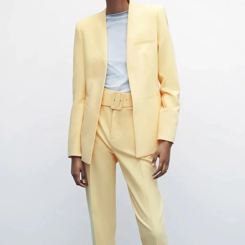 Za Women's With Belt Pant Pink High Waist Harem Pant Female Solid Office Ladies Trousers Purple Pockets Casual Streetwear Summer