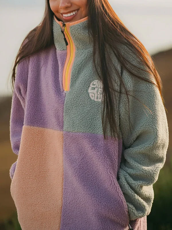 Colorblocked Soft Women's Lambswool Sweatshirt