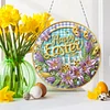 Easter Flowers DIY 2D Flat Acrylic Double Sided Diamond Painting Hanging Pendant