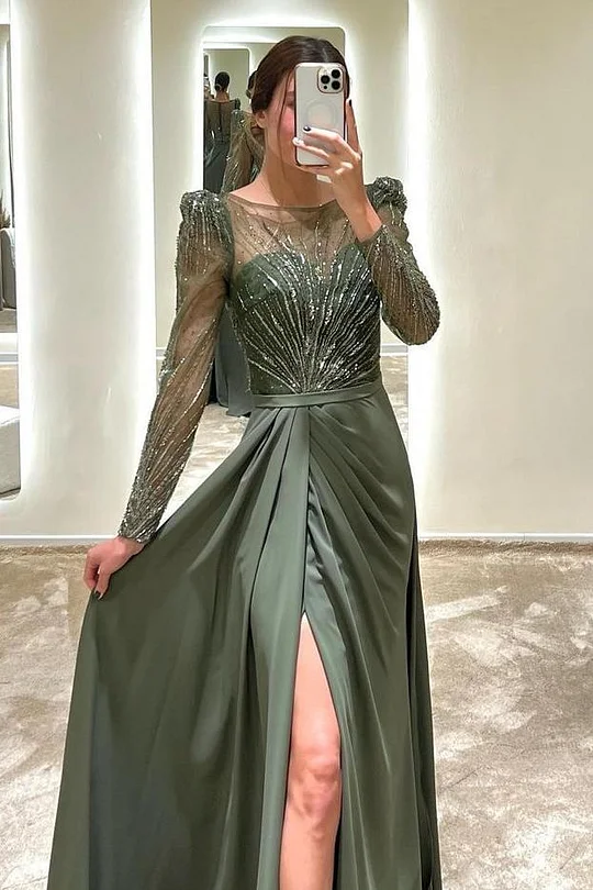 lady in green dress Elegant Sage Slinky Slip Dress – Shop Trendy Evening Wear at Lady Black Tie Medium main image 1