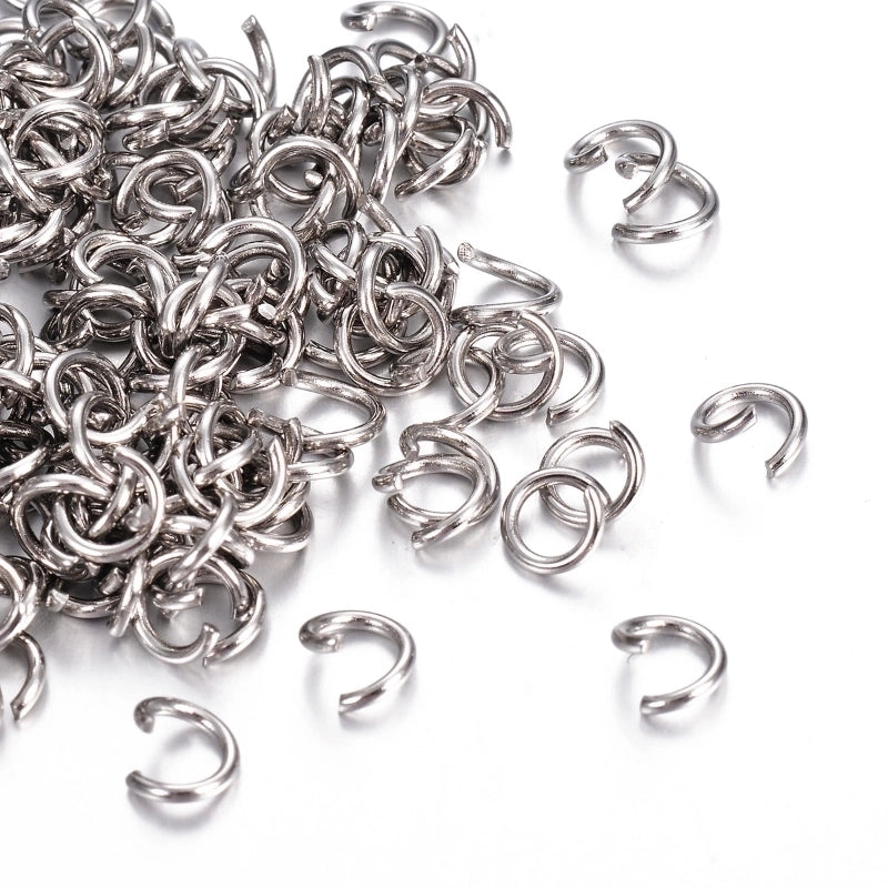200 Pieces Per Pack 304 Stainless Steel Solid Color Jump Ring