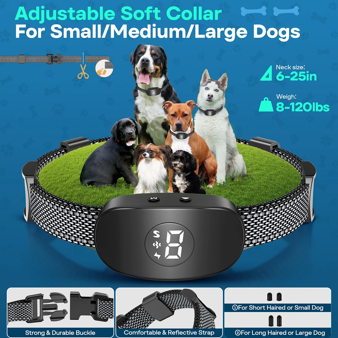 BEBANG Adjustable Waterproof Bark Collar with USB Charging, Black