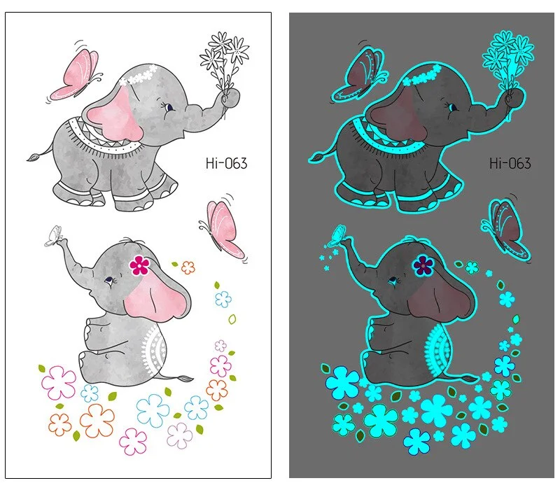 Sdrawing Temporary Tattoo Stickers Lovely Cat Star Rabbit panda Animal Festival Party Glowing Cool Face Tatoo for kid Women