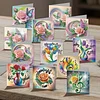 12Pcs Romantic Bouquet DIY Diamond Painting Greeting Cards for Adults Gifts