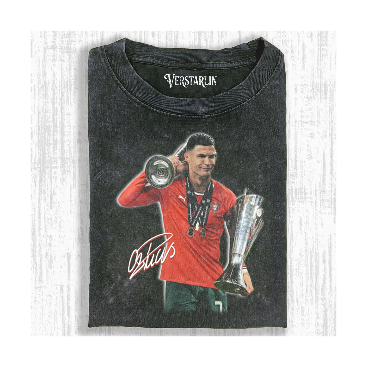 Cristiano Ronaldo Portugal Double Trophy Celebration Tee