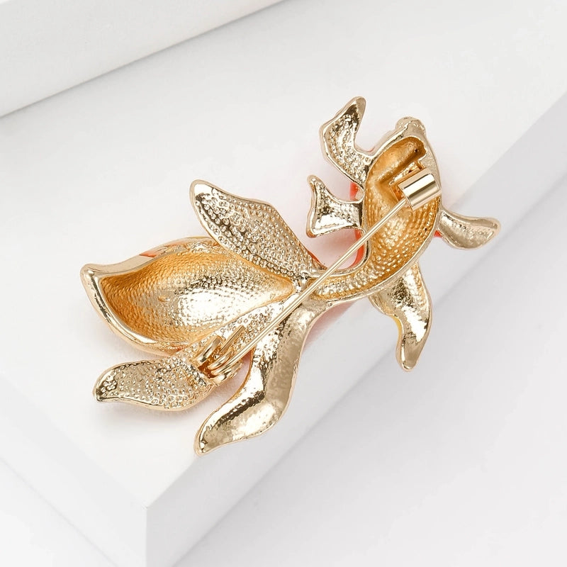 Chinoiserie Pin Goldfish Alloy Enamel Women’s Brooches