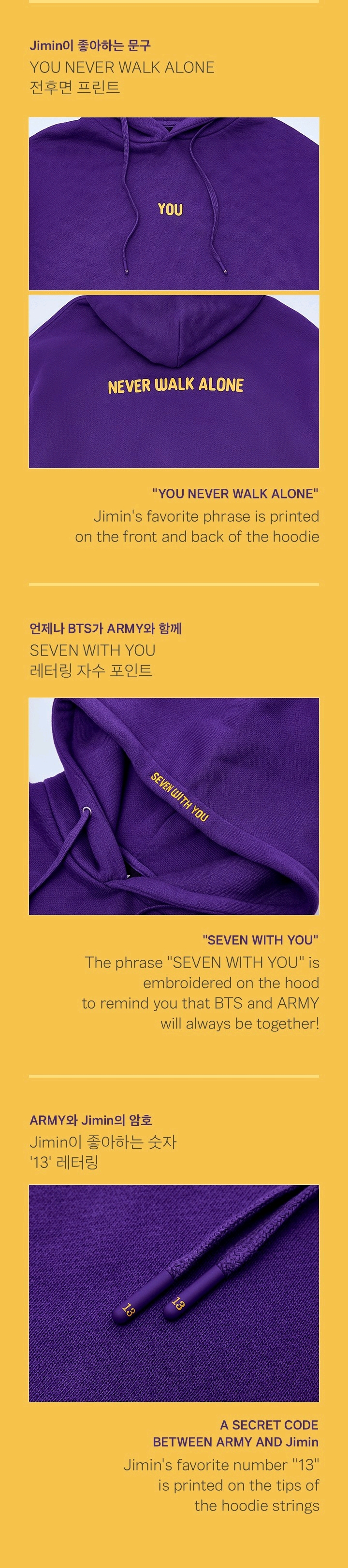 Jimin You Never Walk Alone Purple Hoodie