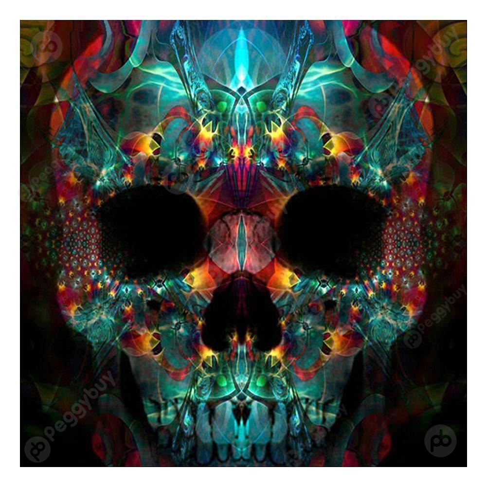 

30*30CM Round Drill Diamond Painting-Novelty Skull, 501 Original