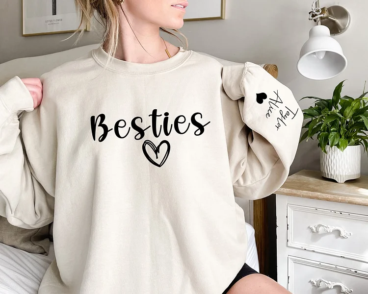 Besties Sweatshirt, Best Friend Hoodies, Besties Heart, Best Friends Birthday Gift, BFF Sweater, Gift For Buddy, Besties Matching Trip Shirt