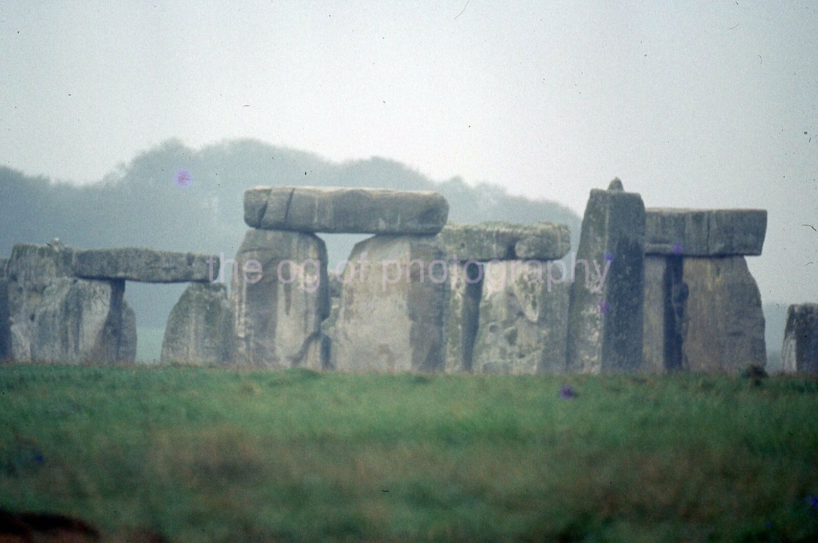 STONEHENGE 35mm FOUND SLIDE England COLOR Photo Poster painting MEGALITH SITE 16 T 21 H