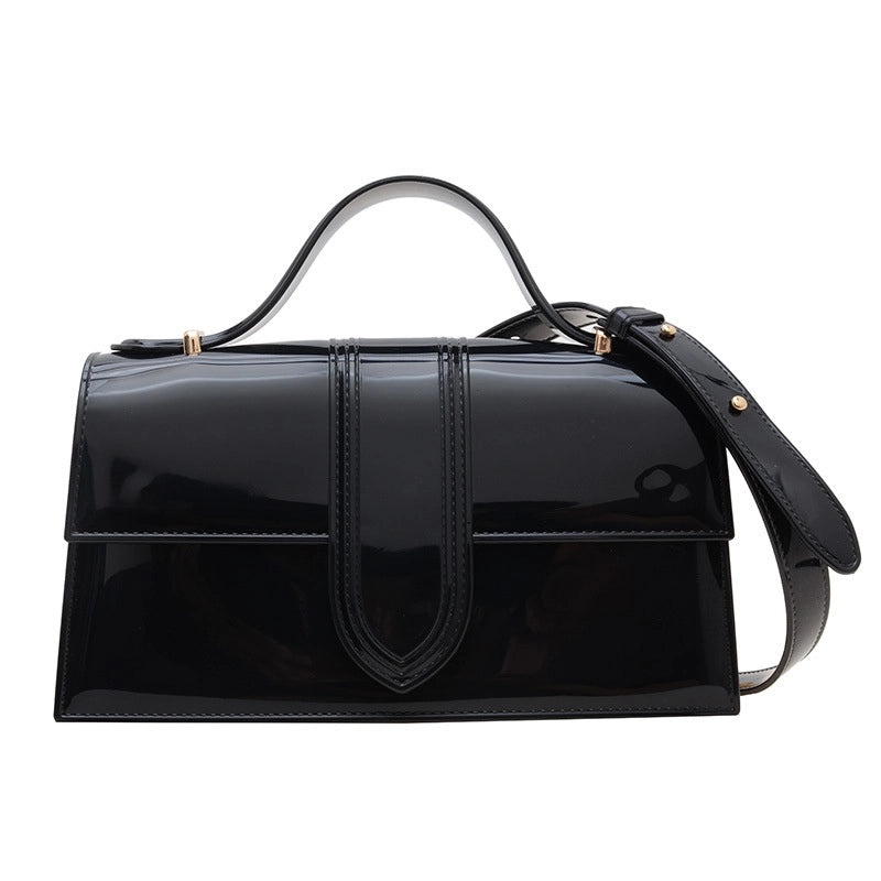 Women’s Medium PVC Solid Color Elegant Square Flip Cover Underarm Bag