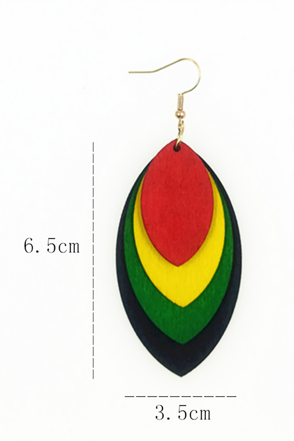Festival Colorblock Wood Multi-Layer Earrings