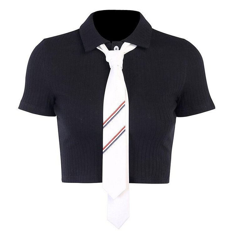 Necktie Crop Navel Top