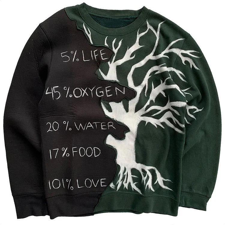 Men's Tree Color Block Sweatshirt