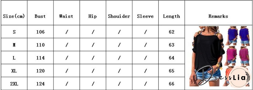 Women's Solid-colored Hollow Short-sleeved Off-the-shoulder T-shirt Top