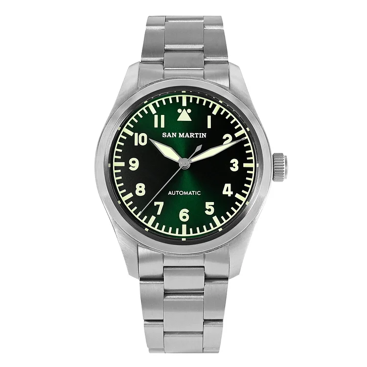 San Martin 39mm Retro Sunray Dial Pilot Watch SN030-G San Martin Watch san martin watchSan Martin Watch