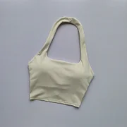 Bayuyun Summer New Sexy Hanging Neck with Chest Pads, Beautiful Back Sports Bra, Women's Light Luxury Fashion, Unique Pleated Sports Bra