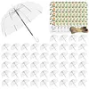 52 Inch Large Clear Bubble Umbrella Bulk with Classic Hook Handle Decorative Clear Wedding Dome Umbrella with Thank You Tags and Rope Guest Souvenirs for Wedding Party Bridal Favors
