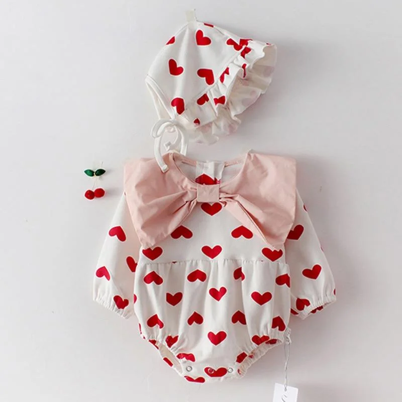 0-2Yrs Brand Baby Girl Clothes 2020 Spring Infant Multi-layer Screen Vest Skirt + Love Embroidered Jacket Girl Baby Gift