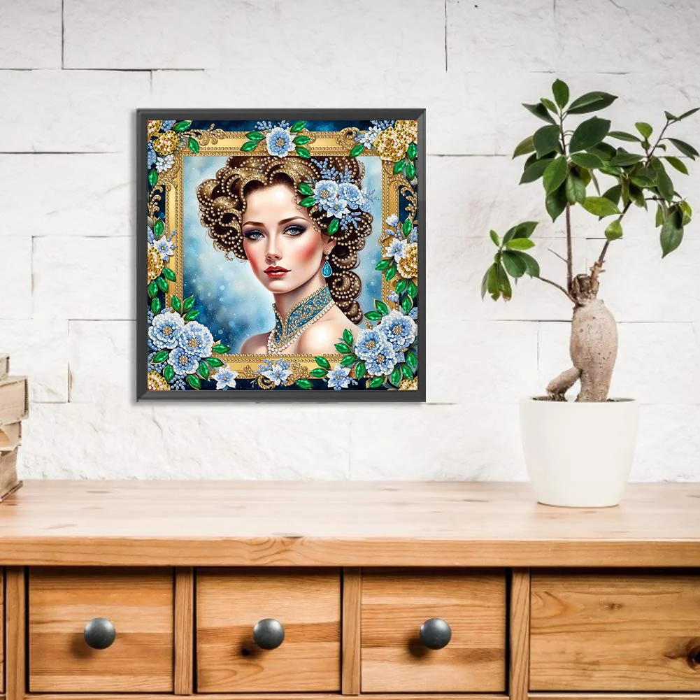 Diamond Painting - Partial Special Shaped Drill - Fashion Lady(Canvas|30*30cm)