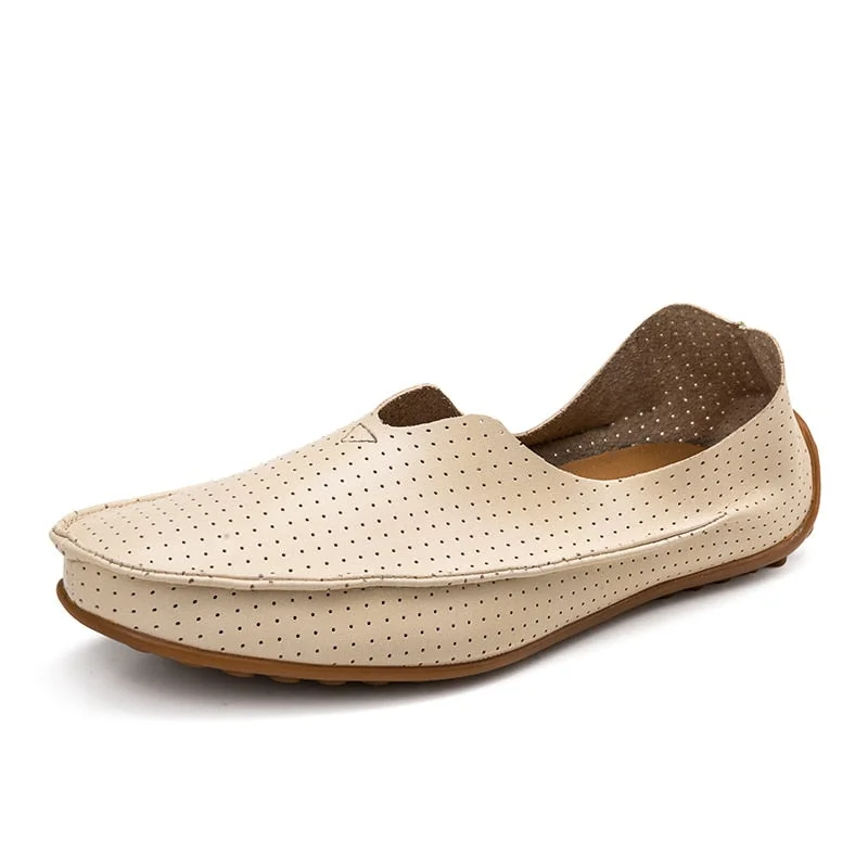 Men Loafers Moccasins Leather Mens Shoes Lightweight Sneakers Breathable Slip-on Driving Casual Shoes Men Footwear Plus Size 47