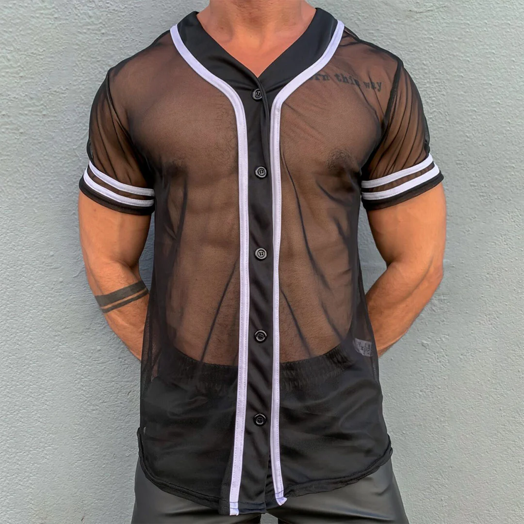 Men's Sexy Mesh Sheer Shirt-inspireuse