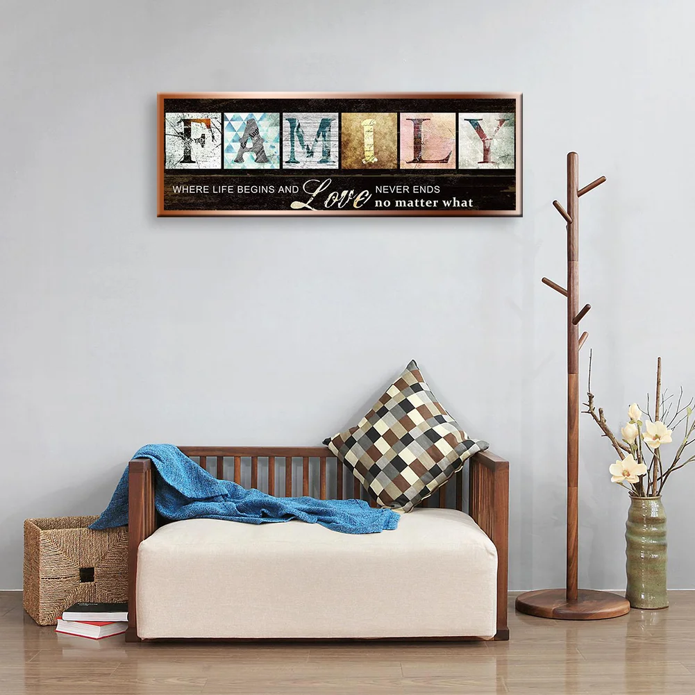 Diamond Painting - Full Round Drill - Family Letter(80*30cm)