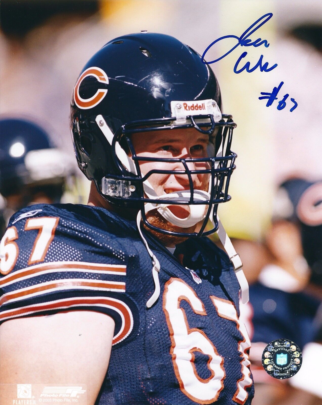 Autographed 8x10 JOSH WARNER Chicago Bears Photo Poster painting - COA