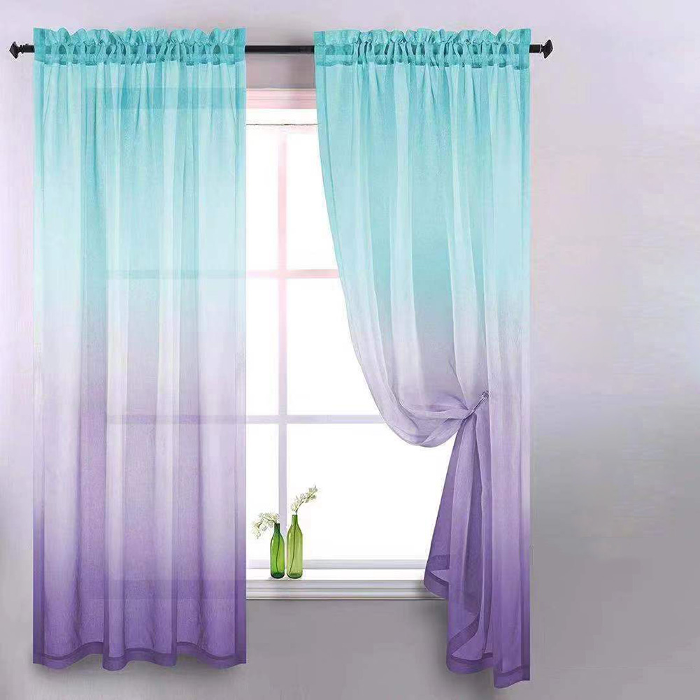 

Gradient Window Tulle Curtains for Living Room Sheer Drapes (Blue Purple, 501 Original