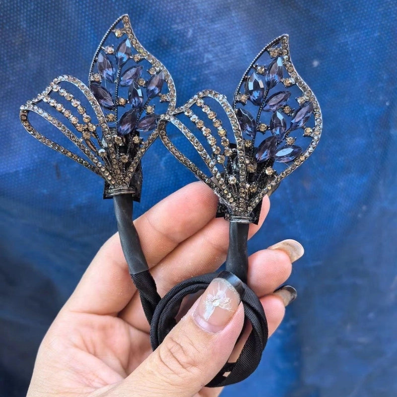 Women’s Minimalist Peacock Feather Flower Alloy Plating Inlay Rhinestones Hair Band