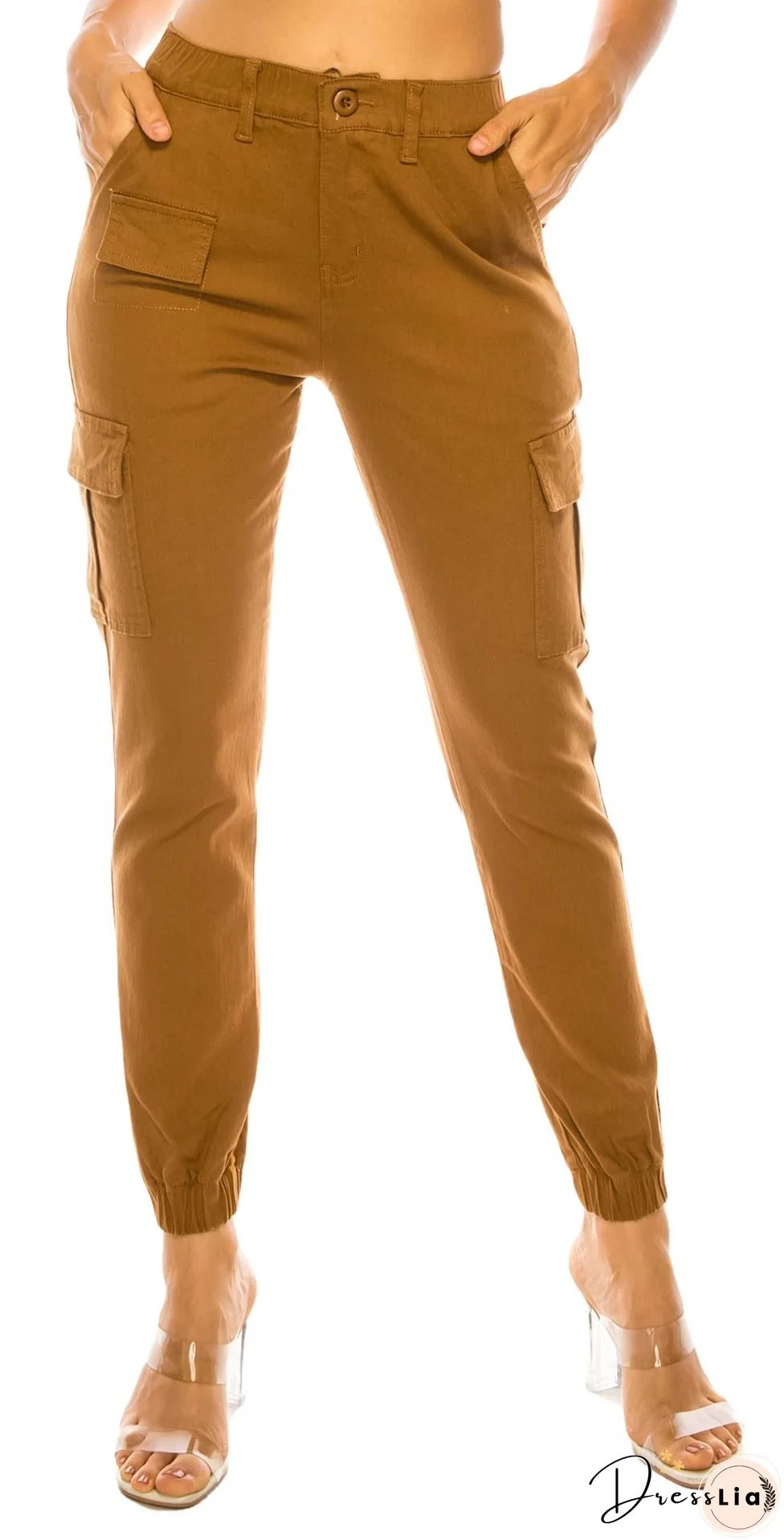 Women's Outdoor Overalls Design Elastic Waist Casual Pants