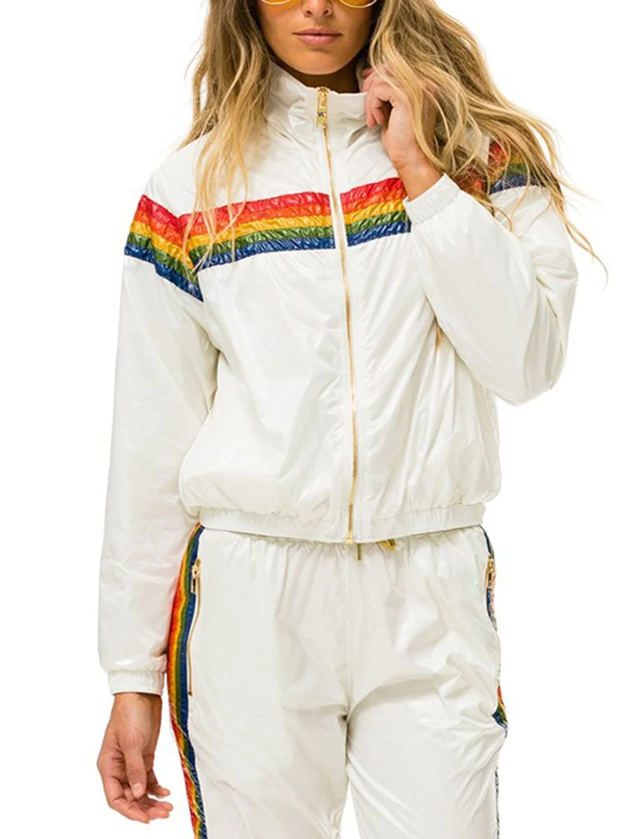 Rainbow Cotton Casual Pants Suit