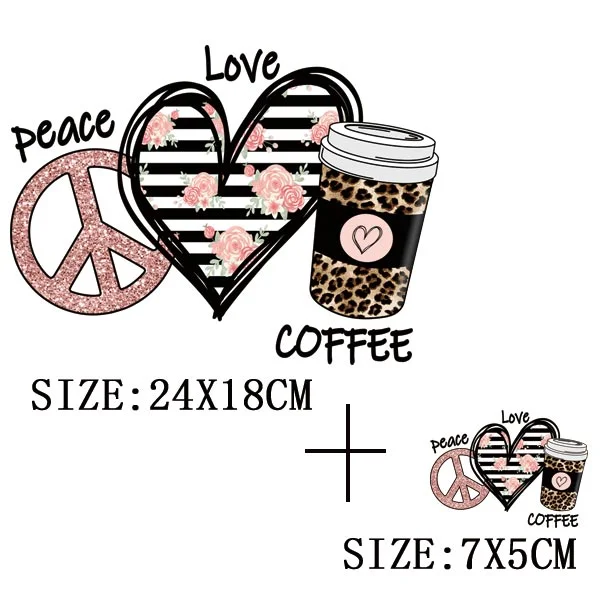 Peace Love Teach Thermal Sticker On T-shirt DIY Washable Patch On Clothes Funny Design Iron On Transfer For Hoodies Bag Applique
