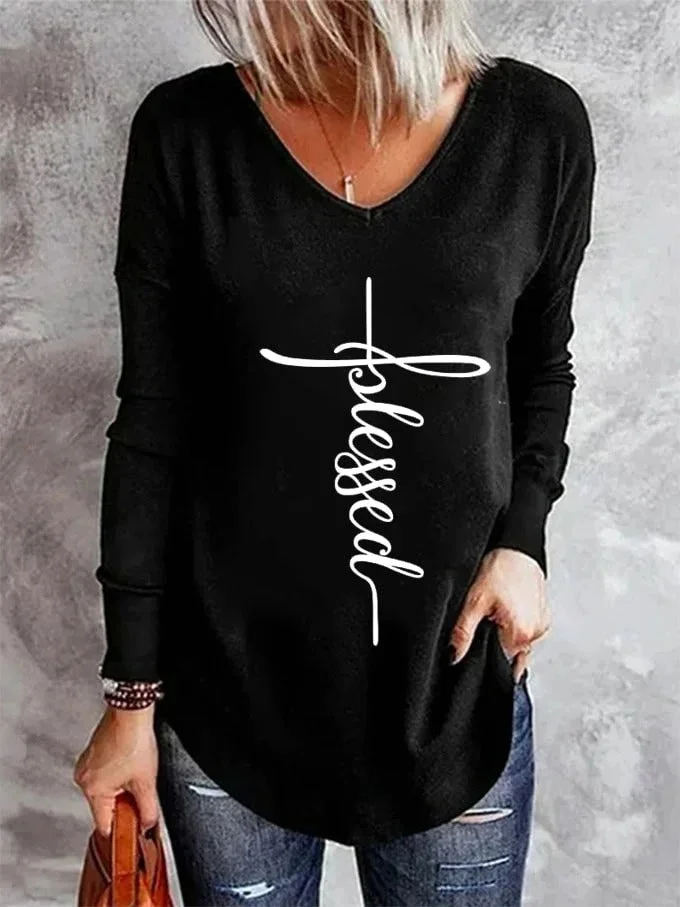 Easter Women's Letter Print Top