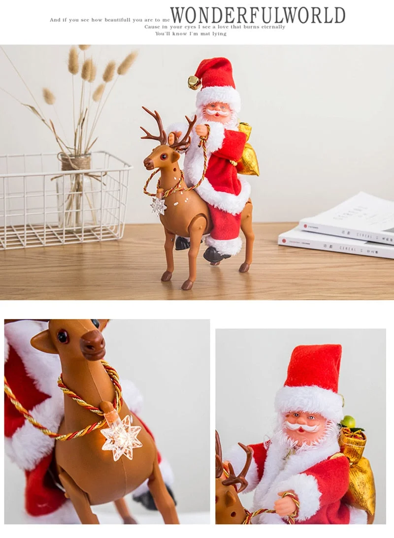 Christmas Gift Newfangled Electric Christmas Music Toys X’mas Santa Snowman Gift Decoration Creeping Crafts Rollng-over Ornaments Present