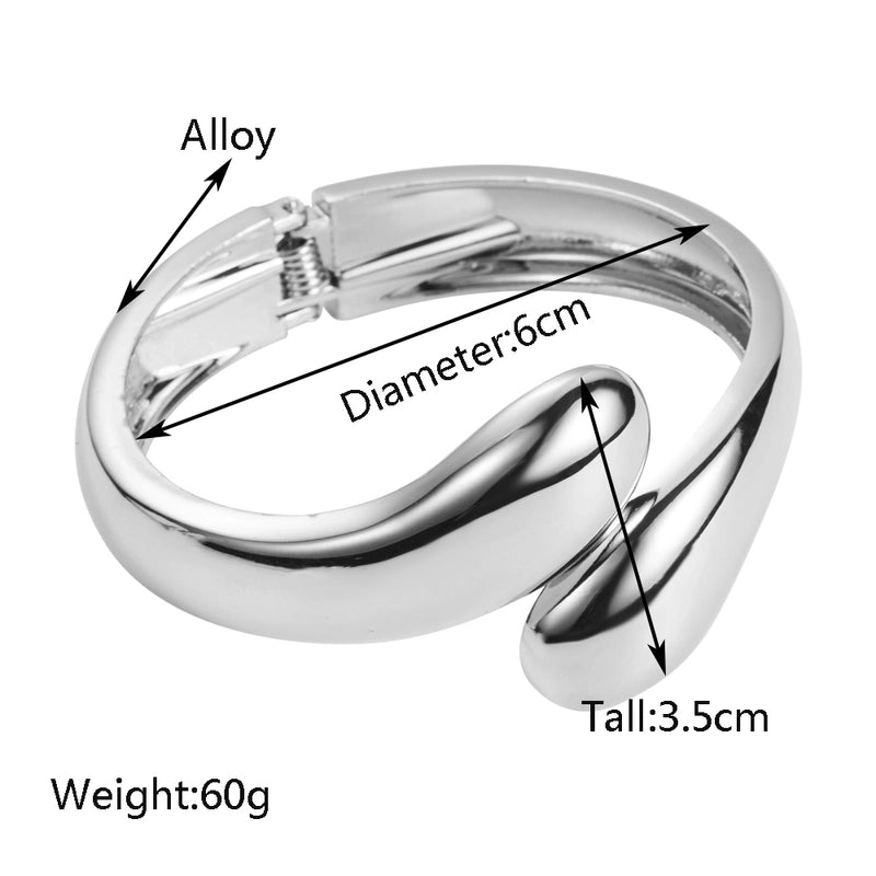 Elegant Minimalist Water Droplets Solid Color Alloy Gold Plated Silver Plated Bangle