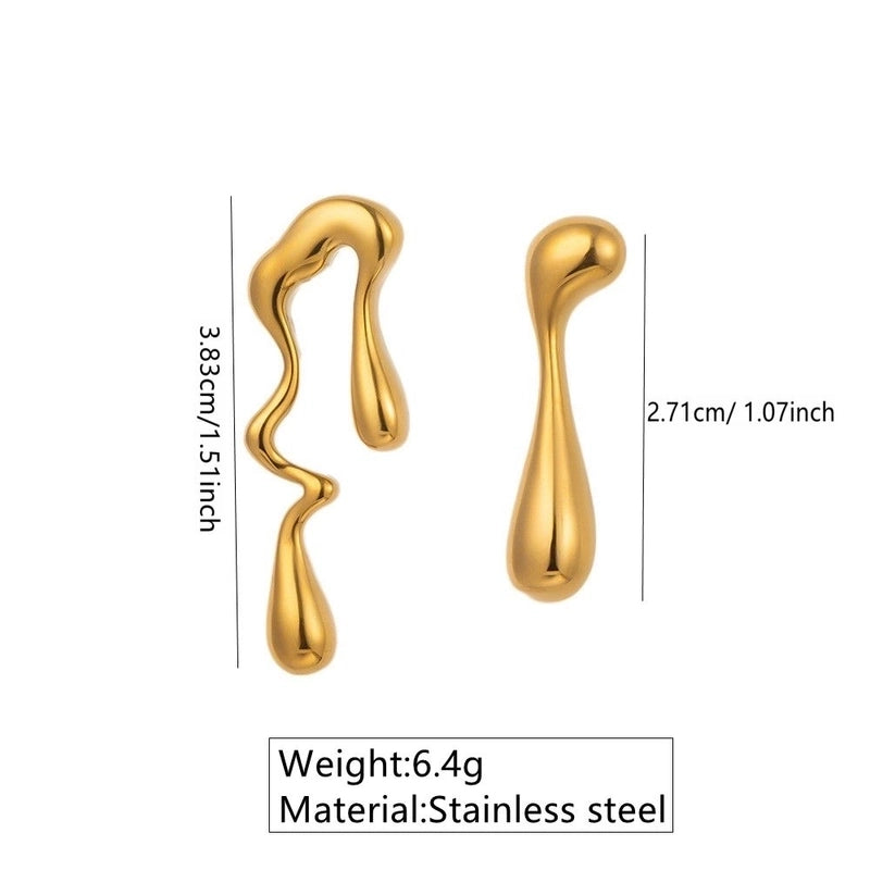 1 Pair Minimalist Water Droplets 304 Stainless Steel 18K Gold Plated Ear Clip Ear Studs