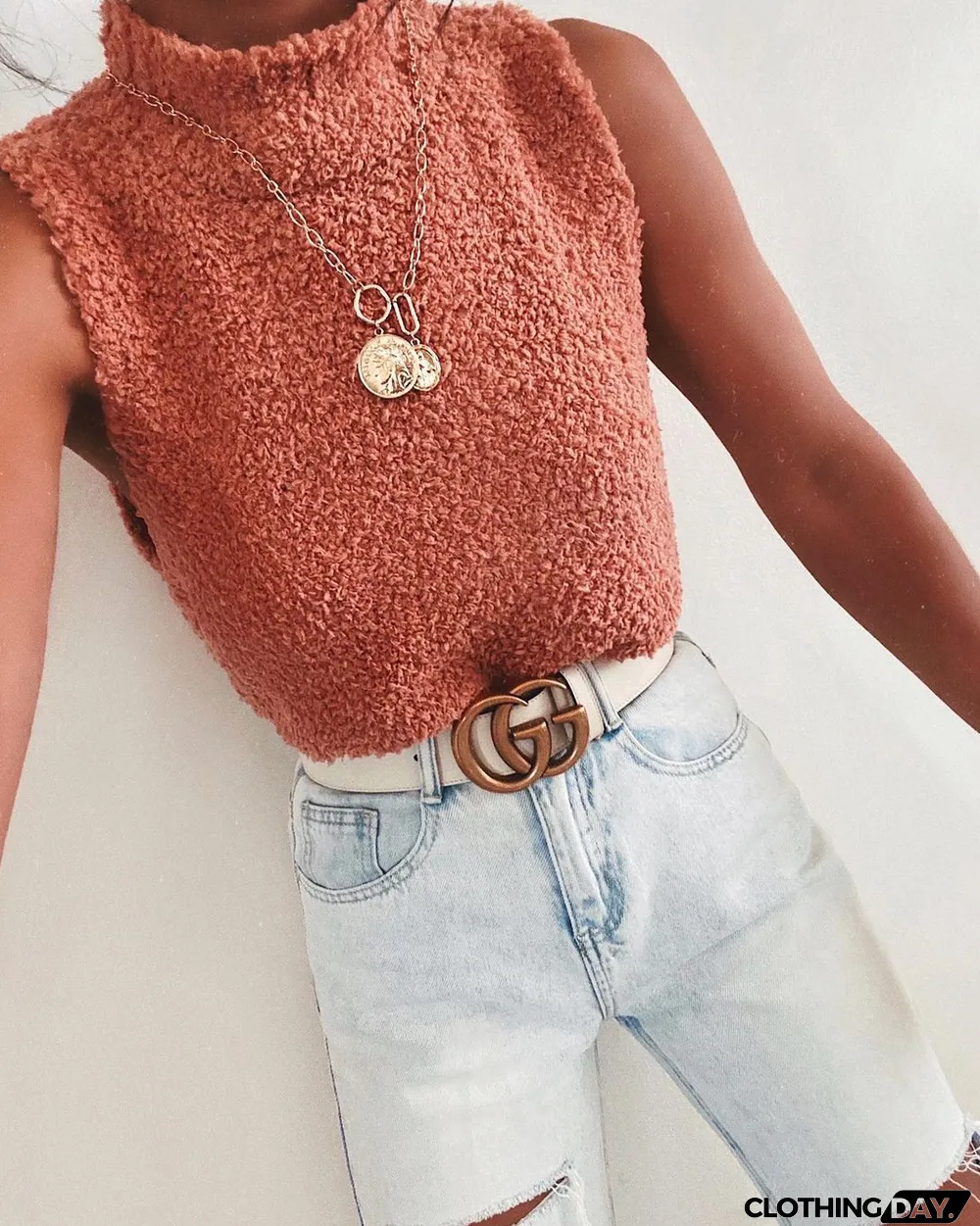 Spring Knitting Turtleneck Sleeveless Top